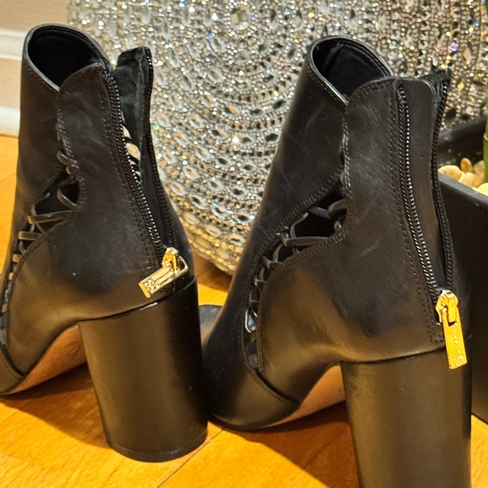 Jessica Simpson Black Lace-Up Heeled Boots - Picture 5 of 5